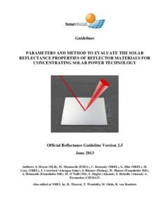 SolarPACES Reflectance Guidelines