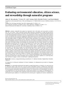 Evaluating environmental education, citizen science, and stewardship through naturalist programs