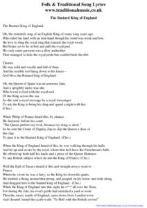 Folk & Traditional Song Lyrics - The Bastard King of England