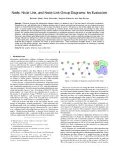 Node, Node-Link, and Node-Link-Group Diagrams: An Evaluation ¨ Bahador Saket, Paolo Simonetto, Stephen Kobourov, and Katy Borner Abstract—Effectively showing the relationships between objects in a dataset is one of th
