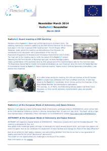 Newsletter  March  2014 RadioNet3  Newsletter March  2014    RadioNet3  Board  meeting  at  ESO  Garching