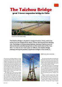The Taizhou Bridge great 3-tower suspension bridge in China