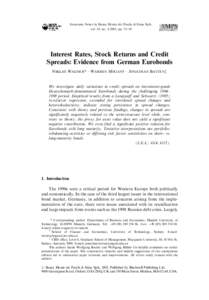 Interest Rates, Stock Returns and Credit Spreads: Evidence from German Eurobonds