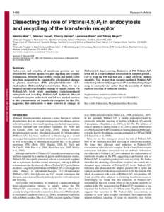 1488  Research Article Dissecting the role of PtdIns(4,5)P2 in endocytosis and recycling of the transferrin receptor