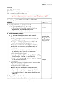 Microsoft Word - Conduct of Examinations Procedure - BHI and CAE