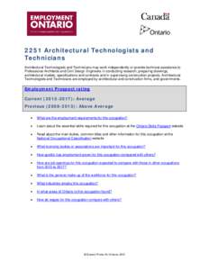 Architectural Technologists and Technicians