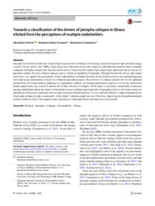 Sustainability Science https://doi.orgs11625z ORIGINAL ARTICLE  Towards a classification of the drivers of jatropha collapse in Ghana