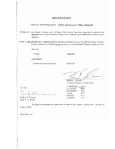 RESOLUTION  BUDGET APPROPRIATION - PRIME RETAIL LLP FUNDS - $200,000 WHEREAS,	 the Board of Supervisors of James City County has been requested to approve the appropriation of funds from Prime Retail LLP Company to the S