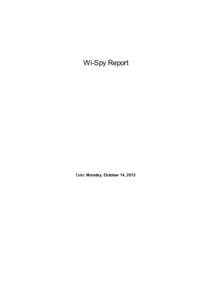 Wi-Spy Report  Date: Monday, October 14, 2013 Example: How to Read the Overview Pane