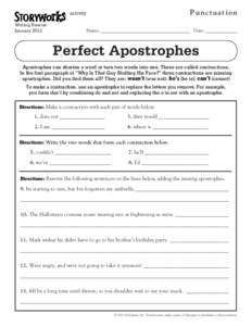 Punctuation  activity Writing Rescue January 2012