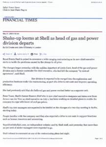Shake-up  looms at Shell as head of gas and power