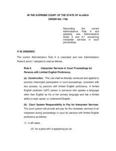SCO 1796 Adm Rls 6 and 6.1 Interpreters Revised ALT LEG approved Feb 8 13
