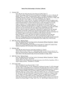 Indian-White Relationships in Northern CaliforniaOctoberNotes: RGPacific Division. Letters ReceivedBox 5. Abstract: Proceedings of Board of Survey assembled at Fort Reading, CA. 1st Lt.