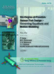 Physics / Mechanics / Engineering / Biomedical engineering / Six degrees of freedom / Sensor fish / Rigid body dynamics / Equations of motion / Sensor / Fluid dynamics