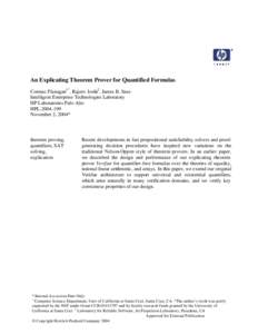 An Explicating Theorem Prover for Quantified Formulas