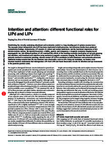 a r t ic l e s  Intention and attention: different functional roles for LIPd and LIPv  © 2010 Nature America, Inc. All rights reserved.