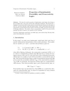 Properties of Intuitionistic Provability LogicsRosalie Iemhoff Dick de Jongh Chunlai Zhou