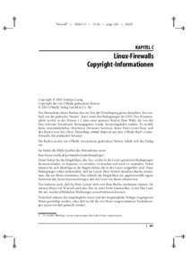 “firewall” —  — 15:26 — page 601 — #620  KAPITEL C Linux-Firewalls Copyright-Informationen