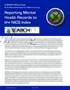 Reporting Mental Health Records to the NICS Index