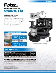 UTILITY ® All-in-One Pump Kit  Stow & Flo