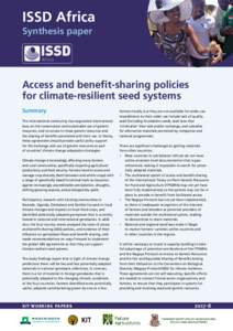 ISSD Africa Synthesis paper Access and benefit-sharing policies for climate-resilient seed systems Summary