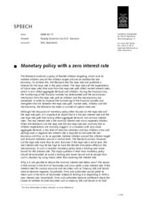 Economy / Macroeconomics / Monetary policy / Money / Inflation / Central banks / Monetary economics / Economic policy / Inflation targeting / Deflation / Interest rate / Real interest rate