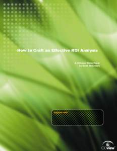 A CIOview White Paper by Scott McCready 1 CIOview White Paper: How to Craft an Effective ROI Analysis © 2006 CIOview® Corp.