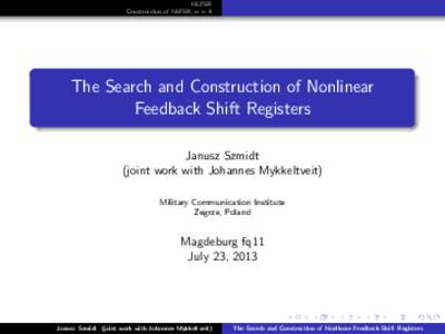 The Search and Construction of Nonlinear Feedback Shift Registers