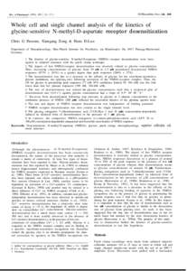 ©Macmillan Press Ltd, 1993  B r . J. Pharmacol), 109, Whole cell and single channel analysis of the kinetics of glycine-sensitive N-methyl-D-aspartate receptor desensitization