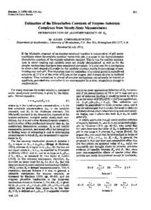 Bhochqm. J, Printed in Great Britain 455  Estimation of the Dissociation Constants of Enzymne-Substrate