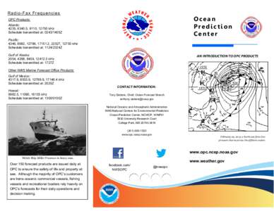 Radio-Fax Frequencies  Ocean Prediction Center