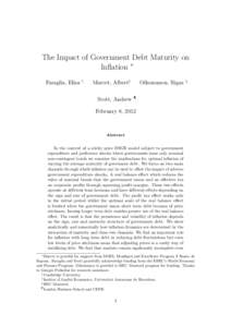 The Impact of Government Debt Maturity on Inflation ∗ Faraglia, Elisa †