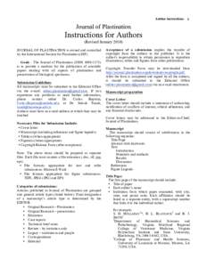 Author instructions  1 Journal of Plastination