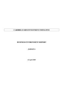 CARIBBEAN RIM INVESTMENT INITIATIVE  BUSINESS ENVIRONMENT REPORT JAMAICA