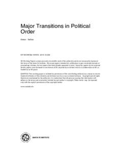 Major Transitions in Political Order Simon DeDeo SFI WORKING PAPER: 