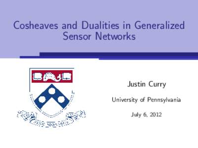 Cosheaves and Dualities in Generalized Sensor Networks