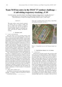 156  International Micro Air Vehicle Conference and Flight Competition (IMAVTeam MAVion entry in the IMAV’17 outdoor challenge – A tail-sitting trajectory-tracking µUAV