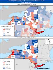 Social Vulnerability to Environmental Hazards, 2000 State of New York County Comparison Within the Nation Clinton