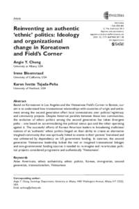 Article  Reinventing an authentic ‘ethnic’ politics: Ideology and organizational change in Koreatown