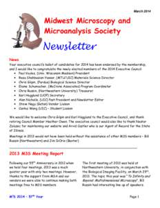 March[removed]Midwest Microscopy and Microanalysis Society  Newsletter