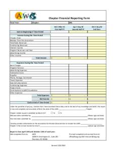 Chapter Financial Reporting Form Fiscal Year: Chapter:  EIN: