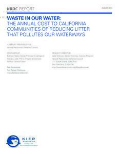 nrdc report  August 2013 WASTE IN OUR WATER: THE ANNUAL COST TO CALIFORNIA