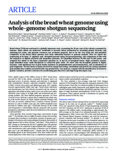 ARTICLE  doi:[removed]nature11650 Analysis of the bread wheat genome using whole-genome shotgun sequencing