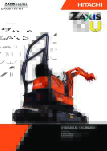 ZAXIS-2 series  HYDRAULIC EXCAVATOR Model Code : ZX10U-2 Engine Rated Power : 9.5 kWPS) Operating Weight : 1 110 kg