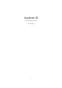 Analysis II Sommersemester 2003 W. Ebeling 1