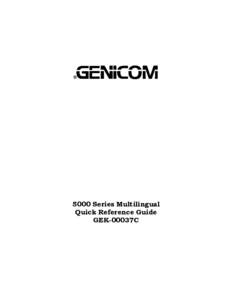 GenicomSeries Multilingual Quick Reference Guide GEK-00037C