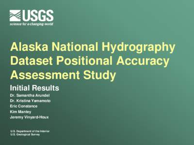 Alaska NHD Positional Accuracy Assessment Study