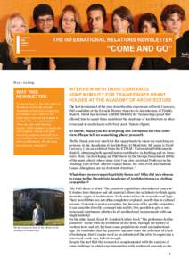 N.11 – WHY THIS NEWSLETTER “Come and go” is the International Relations and Study-abroad