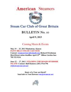American Steamers  Steam Car Club of Great Britain BULLETIN No. 10 April 9, 2013