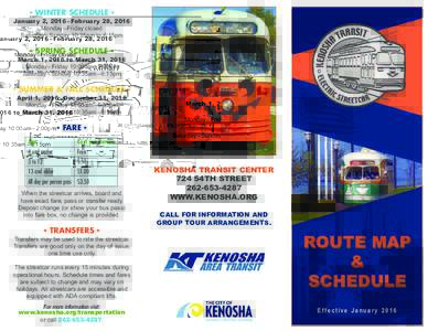Kenosha /  Wisconsin / Transport / Rail transport / Kenosha station / Wisconsin / Transit pass / Kenosha Transit / DC Streetcar